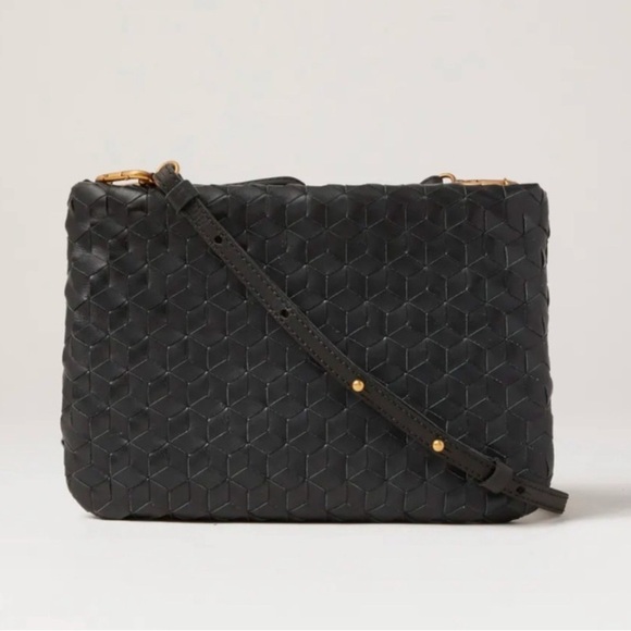 Madewell Handbags - Madewell The Puff Crossbody Bag True Black Woven Leather